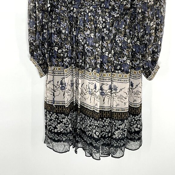 Antonio Melani Dress Women 8 Floral Lined Buttons Semi Sheer Long Sleeves Flowy‎ - Picture 5 of 11